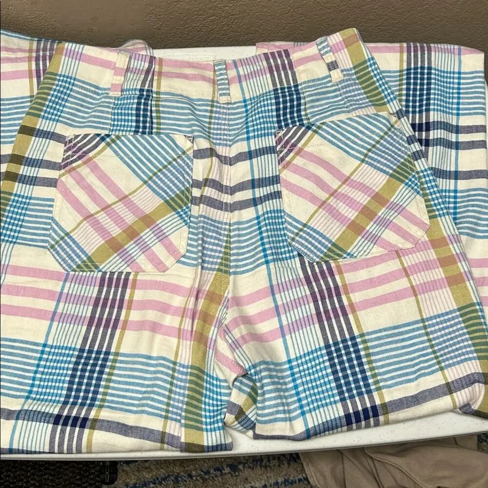 Anthropologie Maeve Colette Pastel Plaid Linen - Picture 8 of 10